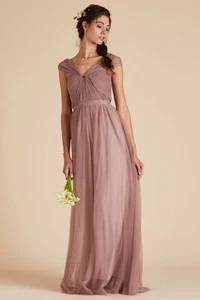 BIRDY GREY Christina Long Bridesmaid Dress MEDIum M Sandy Mauve New NWT - Picture 1 of 12