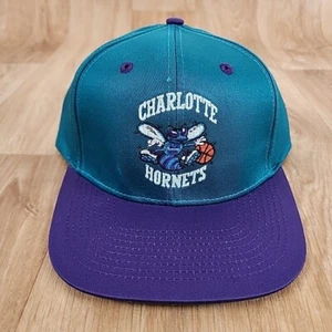 Charlotte Hornets NBA Adidas Snapback Hat Cap Hardwood Classics Teal Purple - Picture 1 of 16