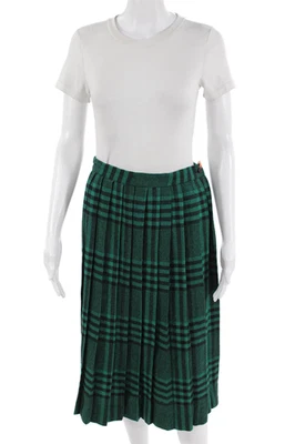 Falda plisada a cuadros negra talla 6 Diane Von Furstenberg para mujer Foto 1 de 4