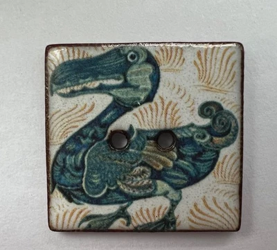 Botones de cerámica coleccionables hechos a mano ~ Inglaterra ~ "CUCKOO bird" ~ 008 Foto 1 de 2