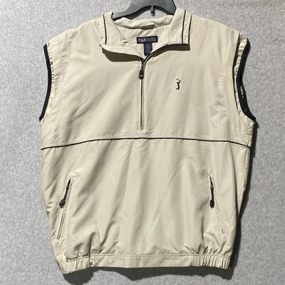 Chaleco de golf PGA Tour Collection chaqueta sin mangas bronceada media cremallera para hombre talla L simulado Foto 1 de 4