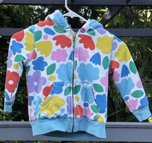 Mini Boden Girls Fleece Jacket Size 5-6 Flowers Colorful - Picture 1 of 4