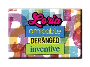 Loria Fridge Magnet Name with Adjectives I Love Gift Idea - Picture 1 of 7