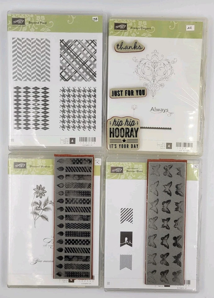 Stampin' Up! Резиновый штамп лот смешанные наборы цветок свечи бабочки клетку баннер - Изображение 1 из 4