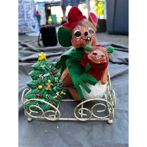 Figura de ratón de Navidad Annalee con juego de exhibición de árbol de vacaciones - Imagen 1 de 17