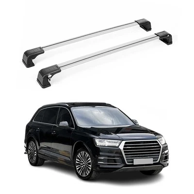 Portaequipajes de techo de aluminio para Audi Q7 2017-2025 gris 2 piezas Foto 1 de 4