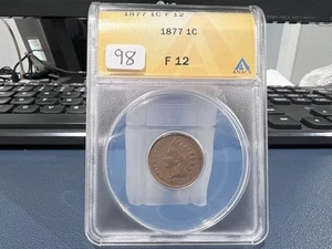 1877 1c Indian Head Anacs F 12 One Cent Key Date (HFE) - Bild 1 von 4