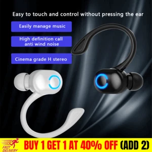 Zestaw słuchawkowy Bluetooth 5.1 Bezprzewodowe słuchawki douszne Słuchawki stereo Hak na ucho UK!! - Zdjęcie 1 z 9