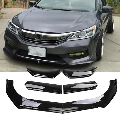 For Honda Accord Glossy Black Style Front Bumper Lip Spoiler Splitter Body Kit Foto 1 de 4