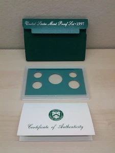 1997 US Mint Proof Set Paket / Box, Objektiv & Zertifikat. KEINE Münzen. - Bild 1 von 2