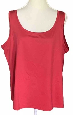 NUEVO CON ETIQUETAS TOP SIN MANGAS PETER NYGARD MUJER TALLA GRANDE ROJO TEJIDO TALLA 2X Foto 1 de 3