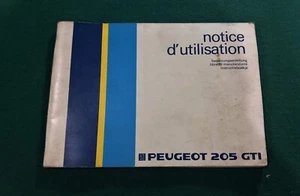 MANUALE USO E MANUTENZIONE PEUGEOT 205 GTI 1.6 1.9 ED.87 ITALIANO NOTICE D'UTIL - Foto 1 di 6