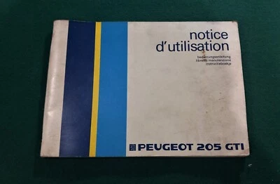 MANUALE USO E MANUTENZIONE PEUGEOT 205 GTI 1.6 1.9 ED.87 ITALIANO NOTICE D'UTIL - Immagine 1 di 4