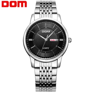 Classic DOM Steel Quartz Mechanism Watch Day & Weekly in English - Picture 1 of 6
