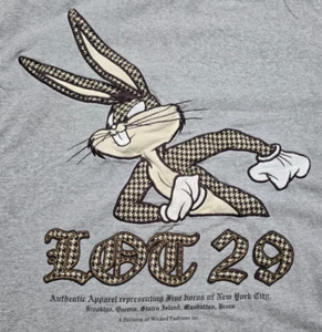 Vintage Lot 29 Bugs Bunny TShirt Size XXL Looney Tunes Terry Cloth Embellishment - Picture 1 of 7