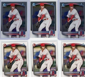 Lote de 6 tarjetas Bowman George Klass 1st Bowman 2025 - Imagen 1 de 2