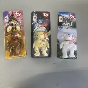 mcdonalds ty beanie babies 1999 Three Babies Maple-Glory- Britannia - Picture 1 of 7