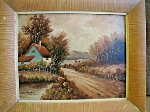 Quadro paesaggio originale d'epoca firmato e incorniciato - Foto 1 di 5