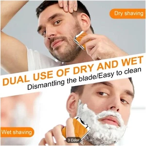 Men's Mini Rotating Double Head Magnetic Shaver USB Charging Portable Shaver - Picture 1 of 13
