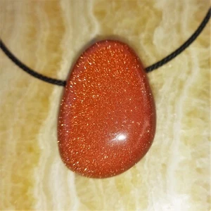 Gold River Pendant Drilled with Band Gold Stone Pendant NrY Gemstones Gold Luck - Picture 1 of 2