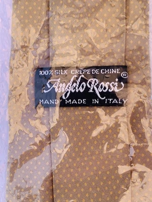 Nuevo Corbata Cuello Angelo Rossi Cappuccino Marrón Amarillo Lunares Foto 1 de 4