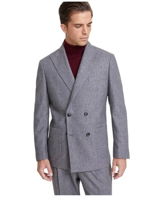 Tommy Hilfiger Hombres Ajuste Moderno Doble Pecho Traje Chaqueta Blazer 40 L Gris Foto 1 de 2