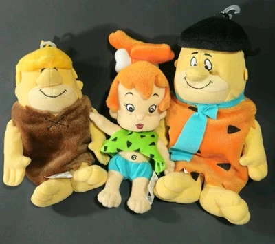 Bolsa de frijoles de peluche Warner Bros. Pebbles Fred Flintstone Barney Hanna Barbera 1999 Foto 1 de 4