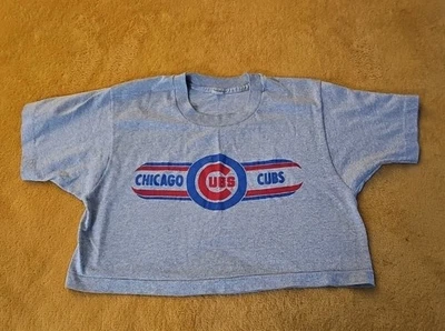 Camisa Cortada Chicago Cubs De Colección Años 80 90 Pantalla Estrellas Puntada Única Talla L *Leer Foto 1 de 4