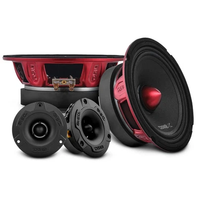 2x DS18 6.5″ Midrange Bullet Speakers + 2x Super Tweeters PRO-X6.4BM PRO-TWX1BK - Image 1 of 4