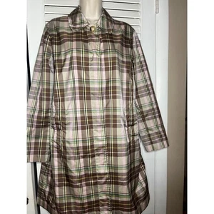 2008 Gap Maternity  Plaid Trench Coat Lightweight Spring Fall Outerwear Jacket M - Picture 1 of 4