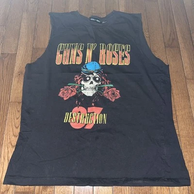 Camisa Guns N Roses Para Hombres L Negra Destrucción 2014 Rock Band Gira Concierto Retro Foto 1 de 4