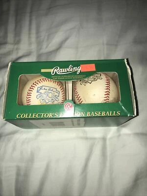NUEVO EN CAJA COLECCIONISTAS 1997 RAWLINGS 50 ANIVERSARIO JACKIE ROBINSON JUEGO DE BÉISBOL AL/NL Foto 1 de 4