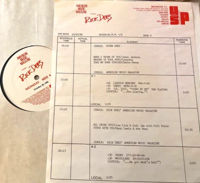 10/20/86 RICK DEES AM. MUSIC MAGAZINE; HUEY LEWIS,LOVERBOY,ROBERT PALMER,JOURNEY - Image 1 of 2