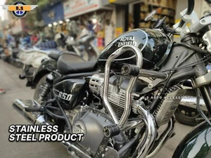 ROYAL ENFIELD SUPER METEOR 650 STROM CRASH GUARD (SILVER) - Foto 1 di 1
