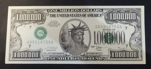 $1,000,000 UNC US DOLLARS NOVELTY BANK NOTE - Picture 1 of 2