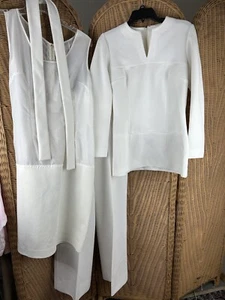 Lilli Ann Vintage Suit 3pc Knit 1950-60 White Corp Party - Picture 1 of 13
