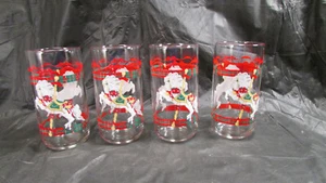 Juego de 4 vasos de Navidad 1990 House of Lloyd Carousel Horse 12 oz - Imagen 1 de 7