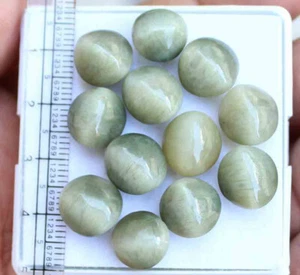 69.50 Ct Natural Chrysoberyl Green Cats Eye Oval Cabochon Cut Loose Gemstone - Picture 1 of 4