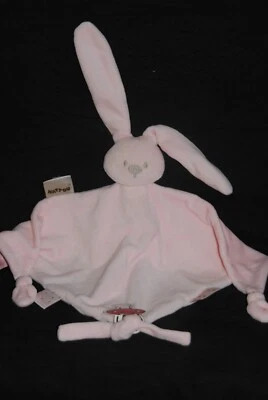 🐰Doudou plat triangle lapin rose NATTOU Lapidou mouchoir attache tétine NEUF - Photo 1/2