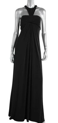 JILL STUART ~ 黑色懒人球衣褶皱吊带 T 恤晚礼服 2 全新 $348 — 第 1/4 张图片