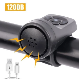 USB Rechargeable Bike Motorcycle Electric Bell Horn 4Modes Anti-theft Alarm Horn - Picture 1 of 20