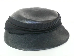 ANCIEN CHAPEAU DE FEMME - EN PAILLE NOIRE - VINTAGE - Imagen 1 de 4