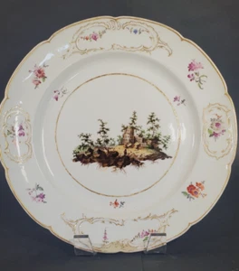 Furstenberg Porcelain Scenic Plate 18th Century Hand Painted Old Ruins Scene - Picture 1 of 17