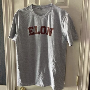 Elon University MENS SS Gray Lightweight T Shirt SZ Large Exc Cond - Picture 1 of 13