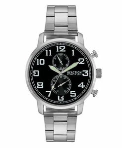 Kenneth Cole Reaction Men's Silver-Tone Metal Bracelet Watch, 46mm - Picture 1 of 3