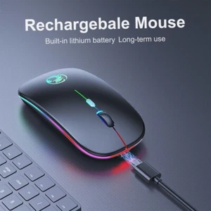 Wireless Mouse Bluetooth RGB Rechargeable Mouse Wireless Computer Silent Mause L - Picture 1 of 19