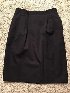 Women's Talbots Black 100% Wool Skirt W/ Lining, Size 12 - Picture 1 of 4