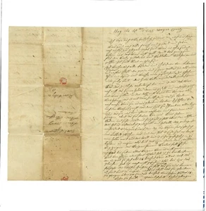 Fraktur German Cover Letter 1833 Lebanon PA Wayne OH Light - Picture 1 of 2