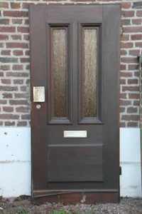 Antike Haustür Eingangstür inkl. Rahmen und Oberlicht Fenster und Briefkasten - Bild 1 von 4