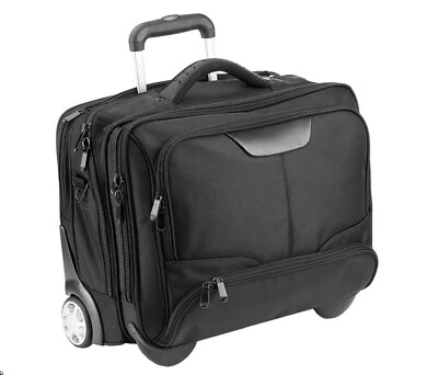 Pilotenkoffer Umhänge Trolley Aktenkoffer Koffer Schwarz 47 cm Dermata Bowatex